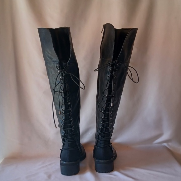 Torrid Corset Back Boots Black Vegan Leather Over The Knee Extra Wide 7.5WW - Picture 7 of 11